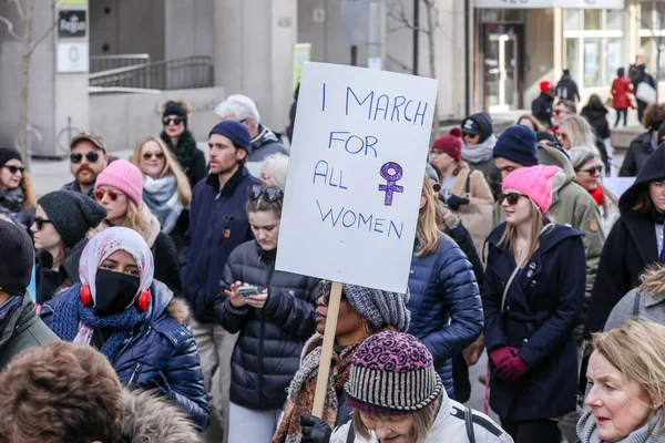 Toronto Ontario Canadá Enero 2018 Mujeres Marchan Definiendo Nuestro Futuro — Foto de Stock