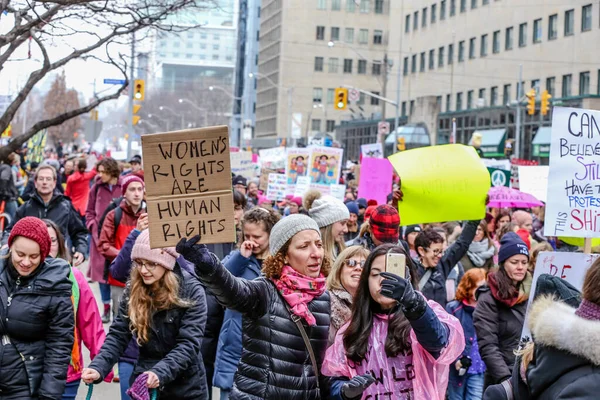 Toronto Ontario Canada Janvier 2018 Femmes Mars Définition Notre Avenir — Photo