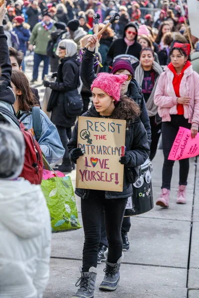 Toronto Ontario Canada Janeiro 2018 Mulheres Março Definição Nosso Futuro — Fotografia de Stock