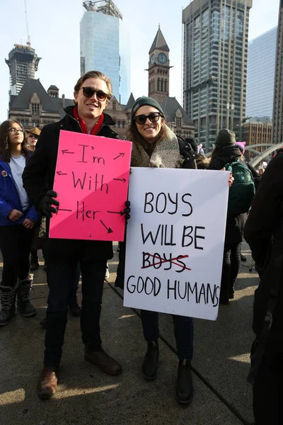 Toronto Ontario Canadá Enero 2018 Mujeres Marchan Definiendo Nuestro Futuro — Foto de Stock