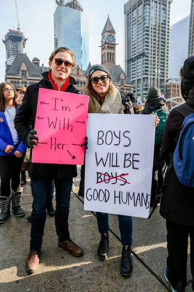 Toronto Ontario カナダ 2018年1月20日 女性の行進 私たちの未来を定義する — ストック写真