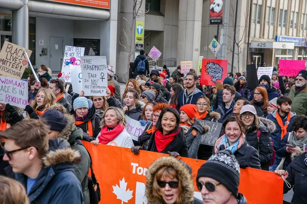 Toronto Ontario Canada Janvier 2018 Femmes Mars Définition Notre Avenir — Photo