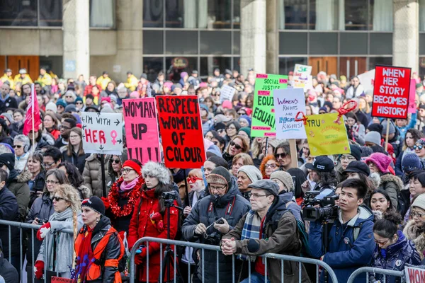 Toronto Ontario Canada Janeiro 2018 Mulheres Março Definição Nosso Futuro — Fotografia de Stock