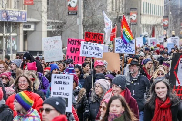 Toronto Ontario Canada Janvier 2018 Femmes Mars Définition Notre Avenir — Photo