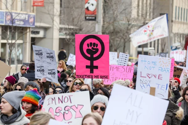 Toronto Ontario Canadá Enero 2018 Mujeres Marchan Definiendo Nuestro Futuro —  Fotos de Stock