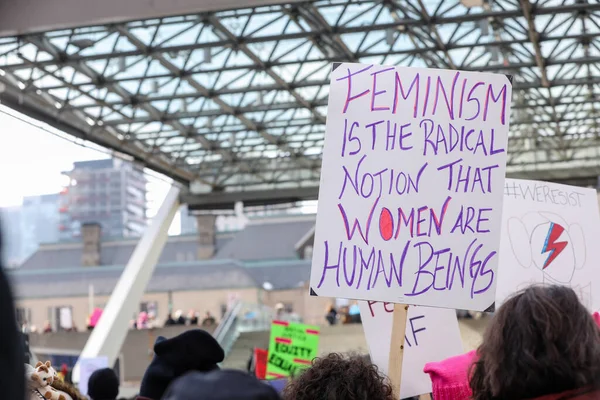 Toronto Ontario Canadá Enero 2018 Mujeres Marchan Definiendo Nuestro Futuro — Foto de Stock