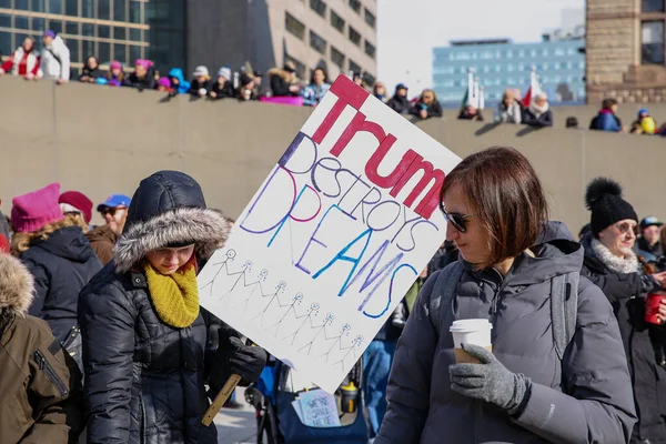Торонто Онтарио Канада Января 2018 Женщины Маршины Обязательство Наше Будущее — стоковое фото