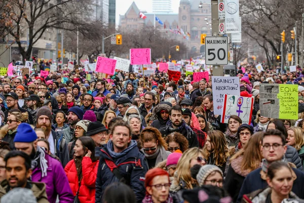 Toronto Ontario カナダ 2018年1月20日 女性の行進 私たちの未来を定義する — ストック写真