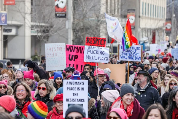 Toronto Ontario Kanada Januar 2018 Frauen März Auf Unsere Zukunft — Stockfoto