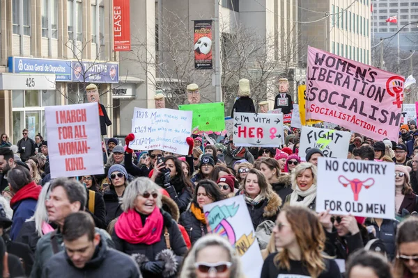 Toronto Ontario Canadá Enero 2018 Mujeres Marchan Definiendo Nuestro Futuro — Foto de Stock