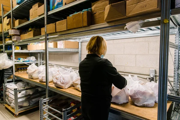 Toronto Ontario Canadá Noviembre 2020 Cajas Alimentos Banco Alimentario Judío — Foto de Stock