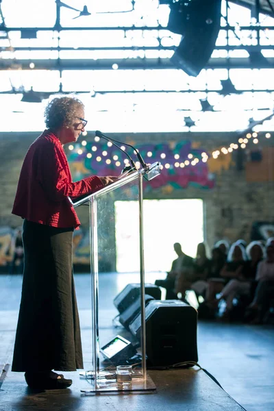 Giugno 2018 Toronto Canada Margaret Atwood Parla Vallo Parla Del — Foto Stock