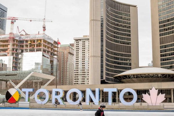 Toronto Ontario Canada March 2020 Nathan Phillip Square Usually Busy — Stock Photo, Image