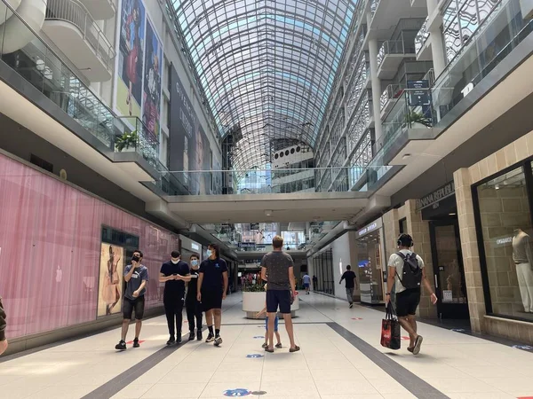 Canada Toronto Aug 2021 Eaton Centre Mall Covid Dagelijks Leven — Stockfoto