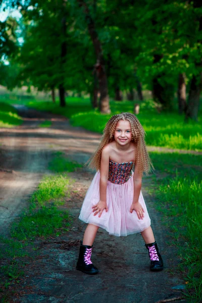 Girl in a glittering dress. — Stock fotografie