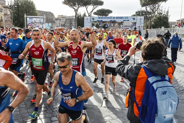 Participantes en la ciudad Maratón de Roma . — Foto de Stock