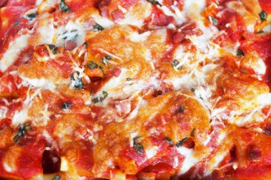 Fırında makarna domates ve mozzarella ile