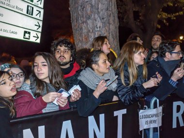 Roma, İtalya - 15 Ocak 2016: İtalyan aktör Leonardo DiCaprio, Amerikalı aktörün son filmi 