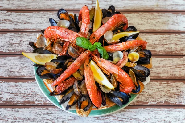 Mussel and seafood soup, typical food of the Italian culinary tradition.