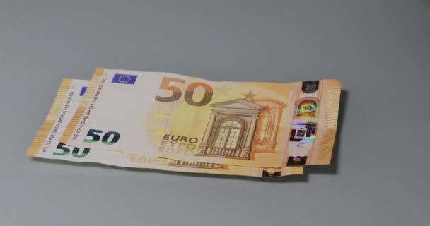 Ruční Počítání Eurobankovek Hotovost Eurobankovek Euro Bankovek — Stock video