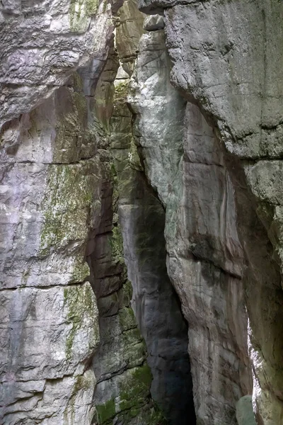 Cañón Tallado Roca Milenaria Por Flujo Del Río Abajo Los —  Fotos de Stock