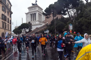 Küçük Roma maraton katılımcılar.