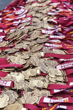 Medals of the Rome Marathon clipart
