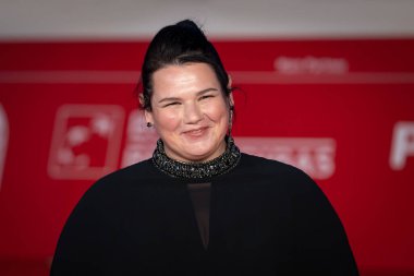 Roma, İtalya - 18 Ekim 2025: Rita Abela, Oditoryum Parco della Musica 'da düzenlenen 20. Roma Film Festivali sırasında Gli Occhi Degli Altri kırmızı halısına katıldı.