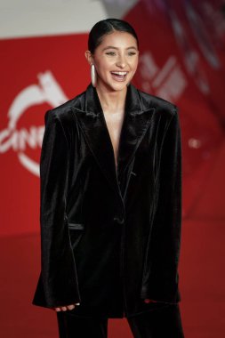 Roma, İtalya - 21 Ekim 2025: Ludovica Nasti, 20. Roma Film Festivali sırasında Oditoryum Parco Della Musica 'daki La Preside kırmızı halısına katıldı.