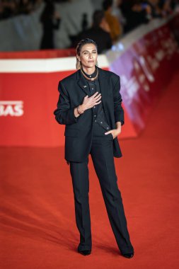Roma, İtalya - 24 Ekim 2025: Anna Foglietta, 20. Roma Film Festivali sırasında Auditorium Parco Della Musica 'da Unita Ödülleri kırmızı halısına katıldı.
