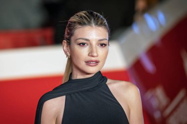 Roma, İtalya - 24 Ekim 2025: Carlotta Antonelli, 20. Roma Film Festivali sırasında Auditorium Parco Della Musica 'da Unita Ödülleri kırmızı halısına katıldı.