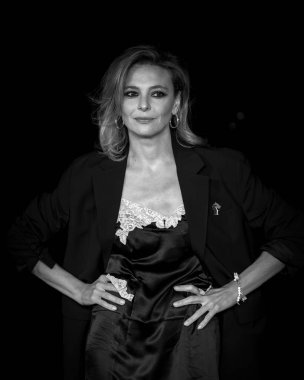 Roma, İtalya - 18 Ekim 2025: Jasmine Trinca, Oditoryum Parco della Musica 'da düzenlenen 20. Roma Film Festivali sırasında Gli Occhi Degli Altri kırmızı halısına katıldı.