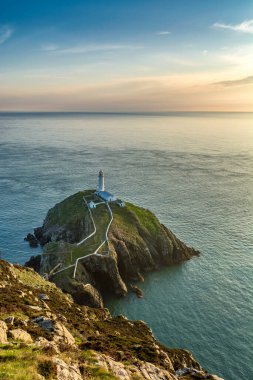 Anglesey, Kuzey Galler 'deki South Stack Deniz Feneri.