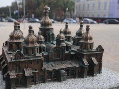 Tarihi ve mimari bir anıtın 3 boyutlu inşaatı - Aziz Sophia Katedrali kabartma plakalı, 