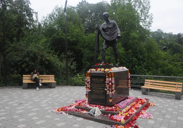 Apertura Monumento Politico Filosofo Indiano Mahatma Gandhi Nell Orto Botanico — Foto Stock