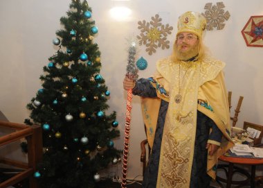 Aziz Nicholas konutunun büyük açılışı sırasında, 1 Aralık 2020 Kiev 'de