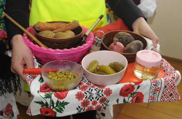 Productos Para Hacer Vinagreta Durante Celebración Del Día San Andrés —  Fotos de Stock