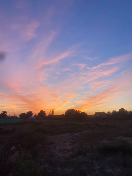 Hermosa Colorida Puesta Sol Con Nube Montaña España — Foto de Stock