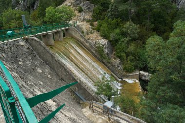 Borosa Nehri 'nin Sierras de Cazorla, Segura ve las Villas, Endülüs, İspanya' daki Doğal Parkı 'ndaki kaynağı. Güneşli bir günde yol