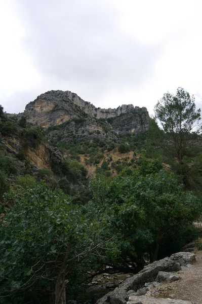 Blick Auf Die Quelle Des Flusses Borosa Naturpark Der Sierras — Stockfoto