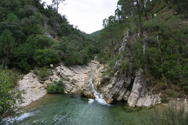 Blick Auf Die Quelle Des Flusses Borosa Naturpark Der Sierras — Stockfoto