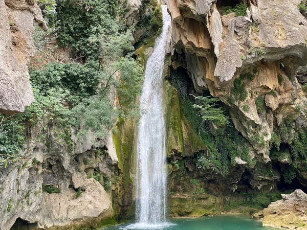 Vue Sur Source Rivière Borosa Dans Parc Naturel Des Sierras — Photo