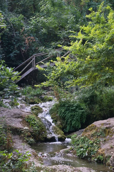 Vista Para Rio Cerezuelo Como Ele Passa Por Cazorla Jaen — Fotografia de Stock
