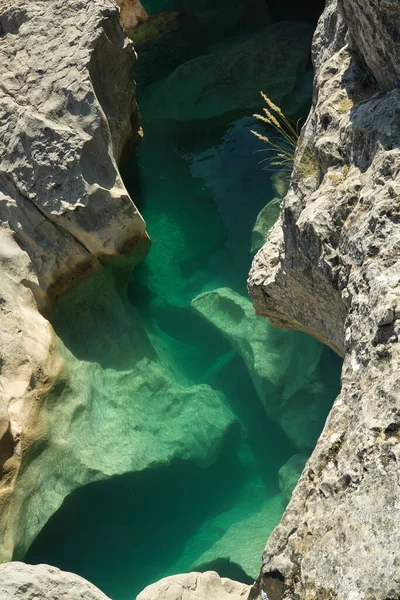 Belas Piscinas Naturais Longo Rio Alcanadre Fuente Tamara Localizado Nos — Fotografia de Stock