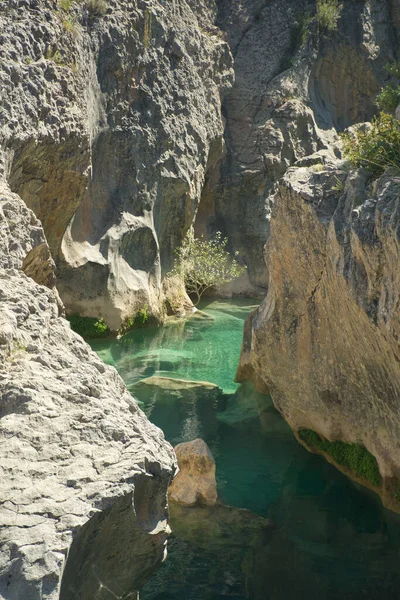 Belas Piscinas Naturais Longo Rio Alcanadre Fuente Tamara Localizado Nos — Fotografia de Stock