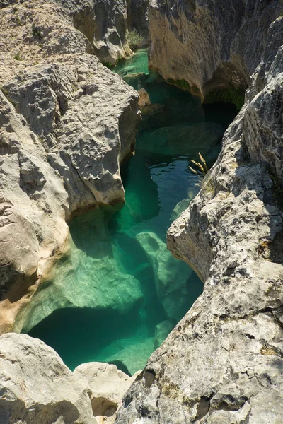 Belas Piscinas Naturais Longo Rio Alcanadre Fuente Tamara Localizado Nos — Fotografia de Stock