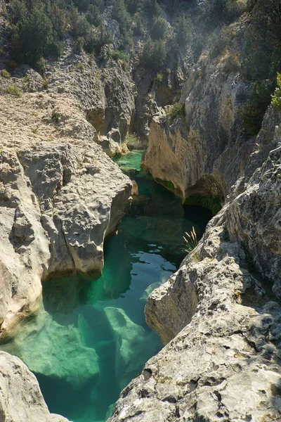 Belles Piscines Naturelles Long Rivière Alcanadre Fuente Tamara Situé Dans — Photo