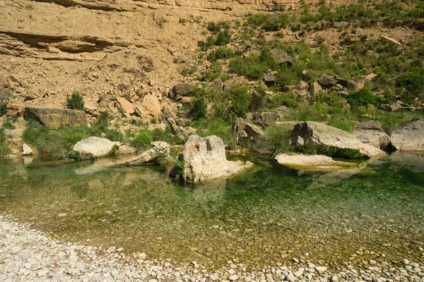 Hermosas Piscinas Naturales Largo Del Río Alcanadre Fuente Tamara Ubicado —  Fotos de Stock