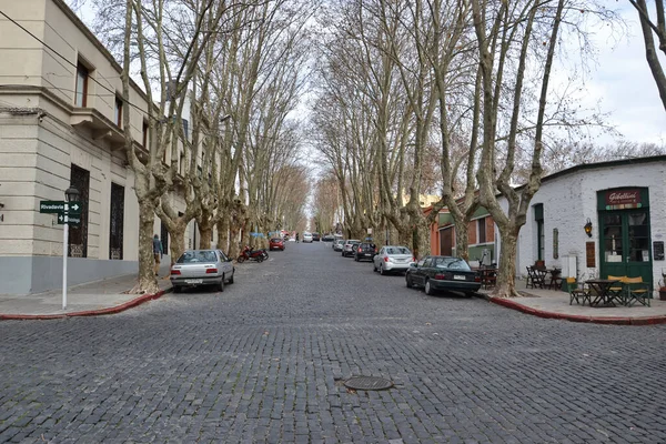 Geplaveide Straat Colonial Del Sacramento Uruguay Uitzicht — Stockfoto