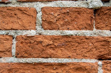 Eski yıpranmış kırmızı tuğla duvar dokusu veya arka plan olarak